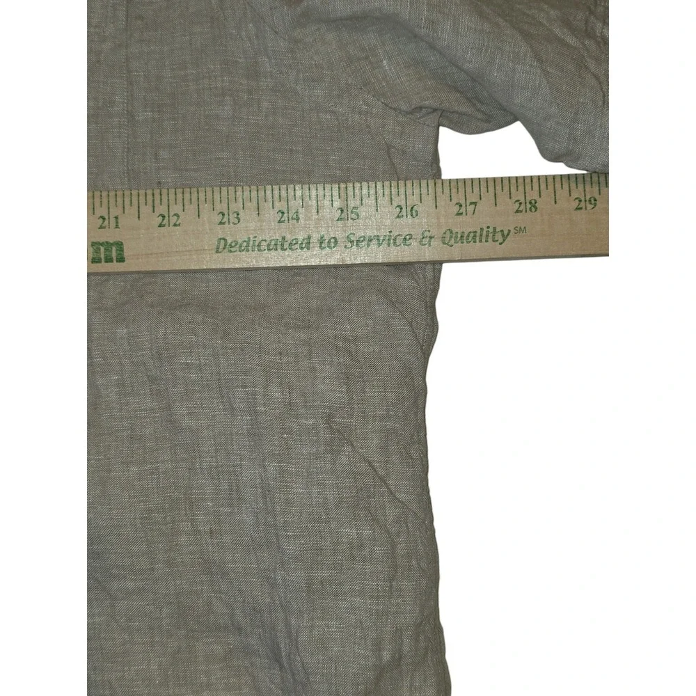 Cremieux Mens XXL 100% Linen Shirt Beige Tan Short Sleeve Button Up